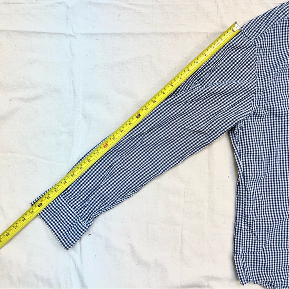 🏆J Crew 🏆 Blue Gingham Checkered Button Down Shirt Size L - Picture 6 of 8